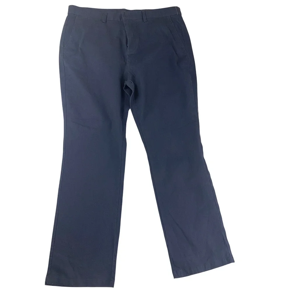 Old Navy Ultimate Straight Pants Mens 40x32 Navy Blue Built-In Flex Chinos Work